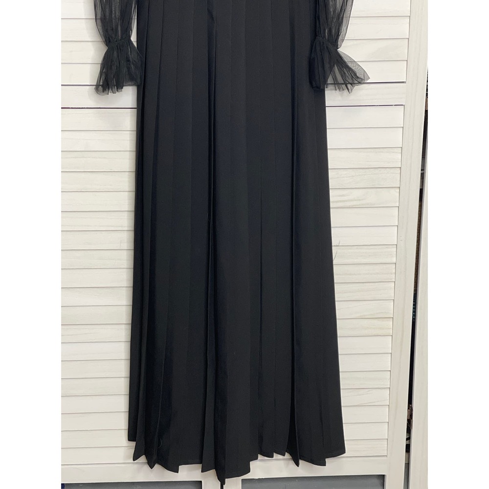 Self Portrait Floral Guipure 
ORGANDY OVERLAY LACE Dress Ivory Blk Gown SZ SM - Picture 6 of 12